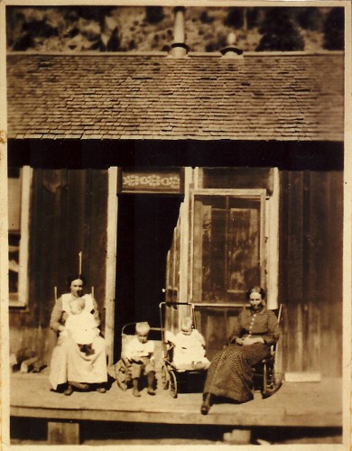 A happy family enjoying a fine day in Bland, New Mexico, Circa 1890.