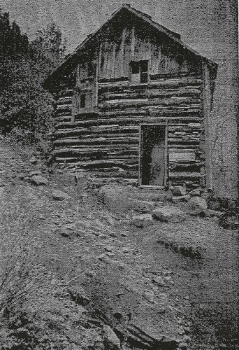 Log structure built in the late 1800s was used to store mining supplies